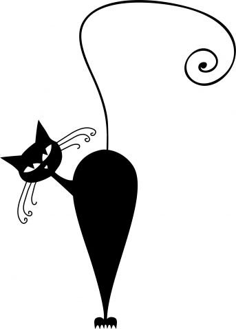 Кот прикольный трафарет