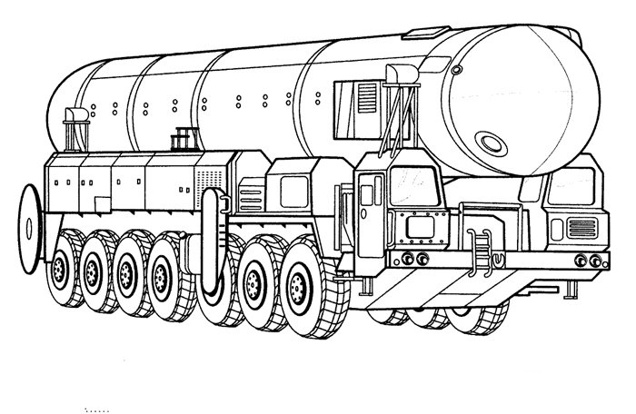 Раскраска Военная ракета