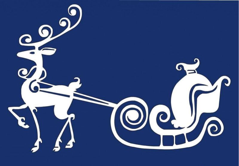 Олени с санями на окно