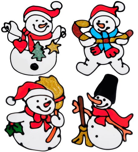 Новогодние наклейки Снеговик
