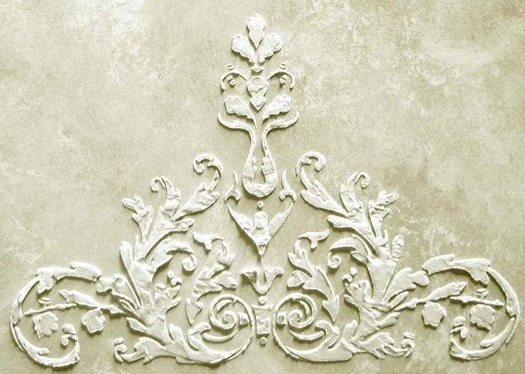 Штукатурка трафаретом объемная