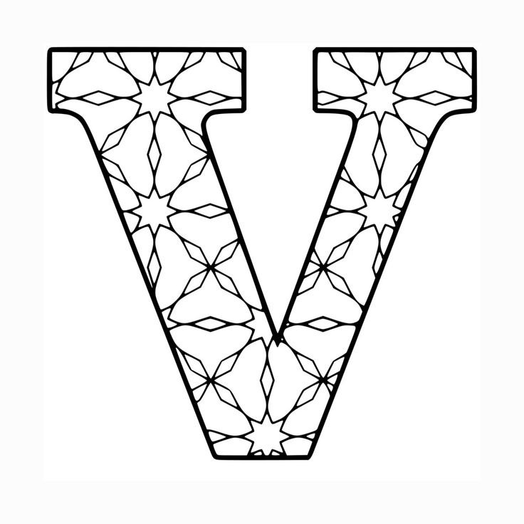 Буква v трафарет