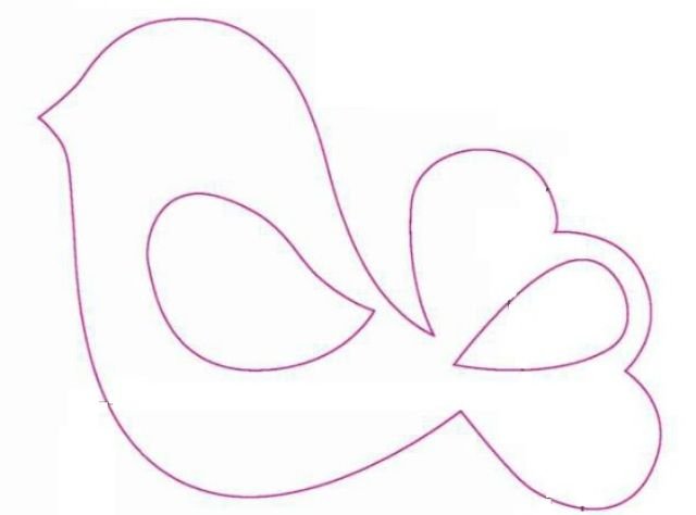 Трафарет птички из фетра