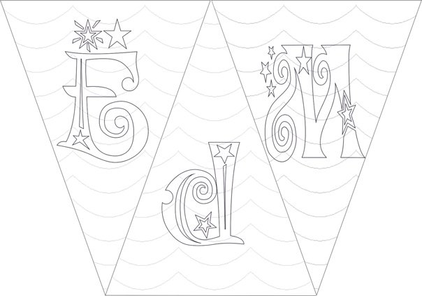 Шаблоны флажков для гирлянды