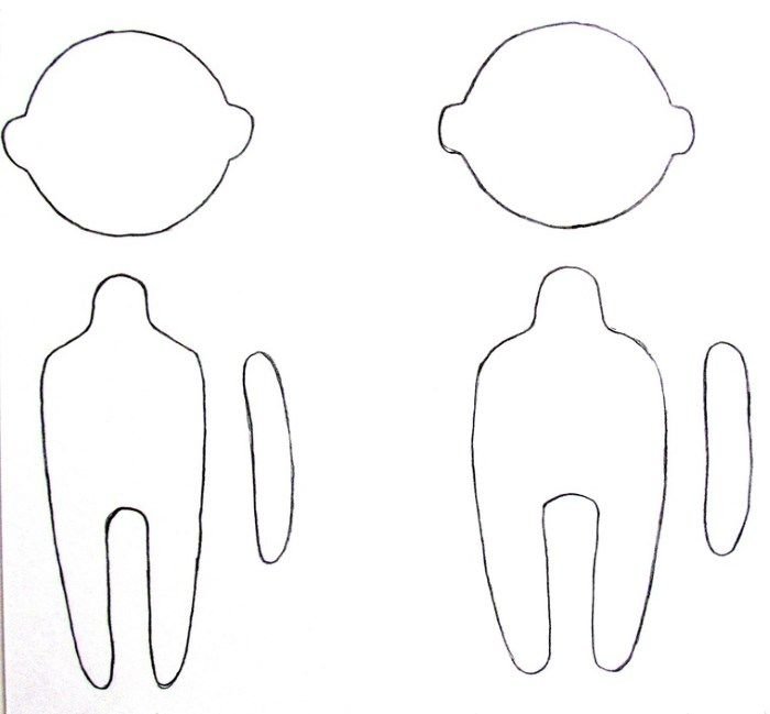 Трафарет куклы для шитья