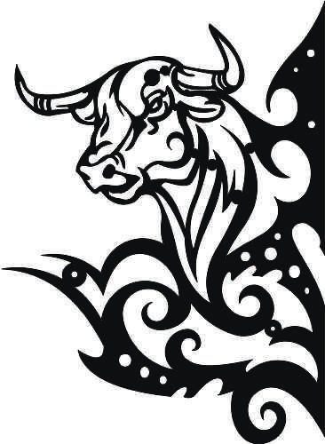 Тату быка в стиле трайбл