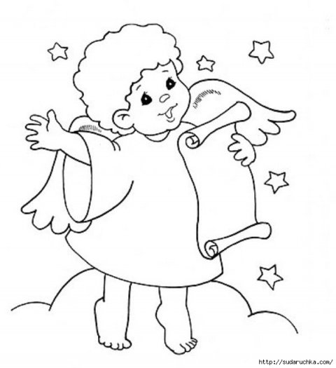 Новогодние ангелочки раскраски