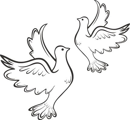 Рисунки голубей для вырезания