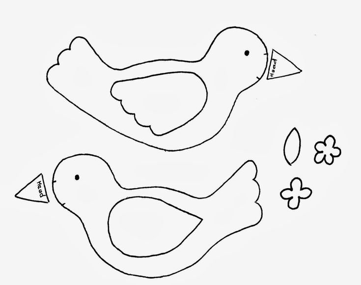 Птичка из фетра шаблон