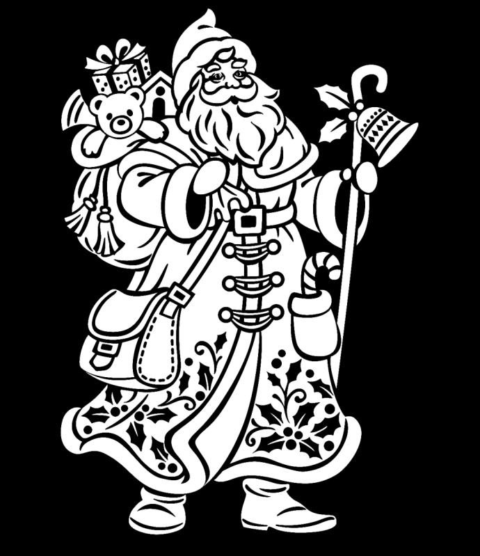 Новогодние вытанки на окна дед Мороз