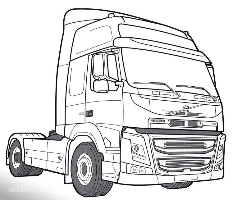 Раскраска грузовик Volvo fh12