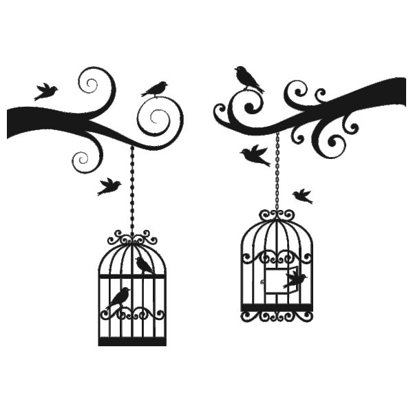 Птичья клетка трафарет