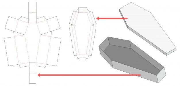 Чертеж гробика из картона