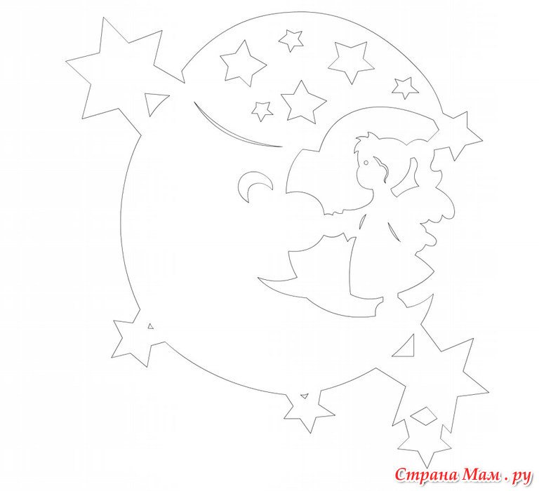 Трафареты на окна месяц