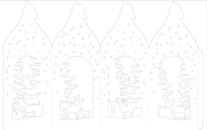 Трафарет бумажного фонарика