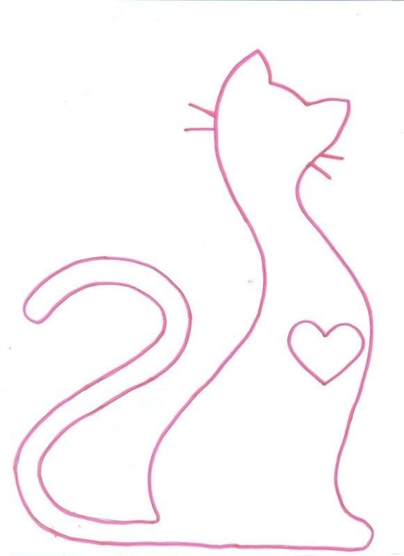 Брошь кошечка трафарет