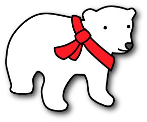 Белый медведь трафарет