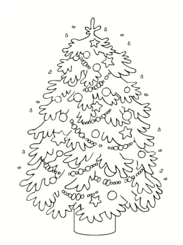 Новогодняя елка раскраска
