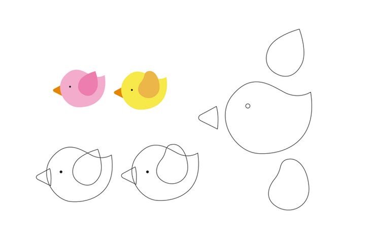 Шаблон птицы для аппликации