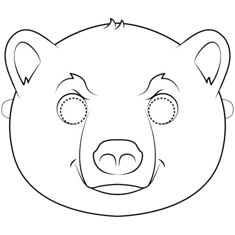 Маска медведя раскраска