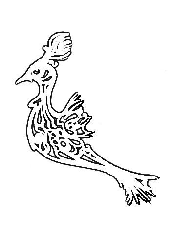 Жар птица трафарет на окно