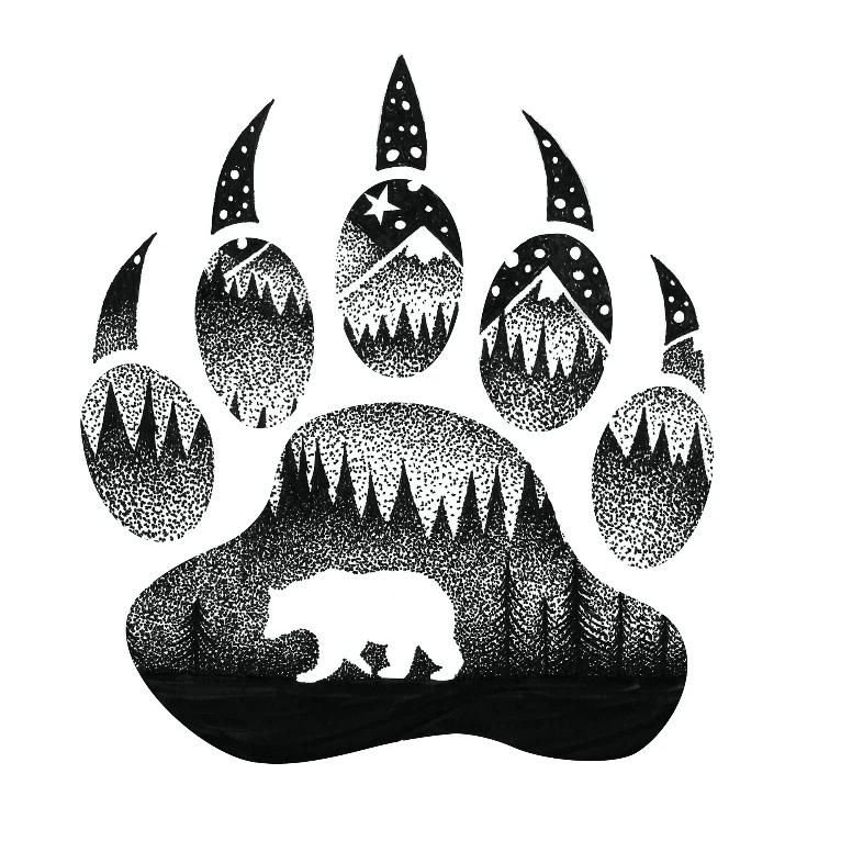 Символ Велеса медвежья лапа вектор