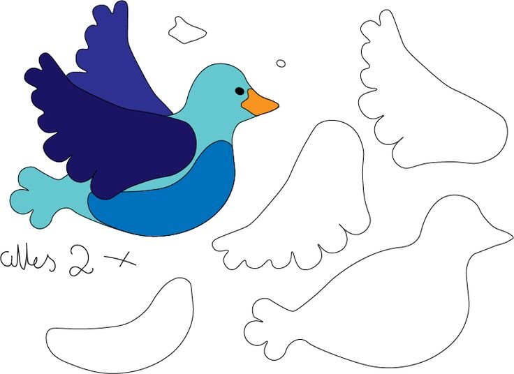 Трафарет птицы для аппликации