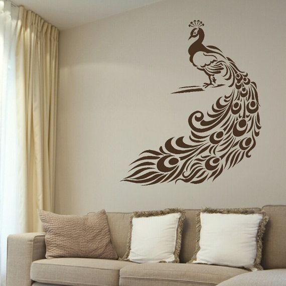 Трафарет перо на стену