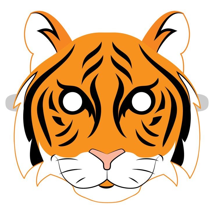 Морда тигра трафарет