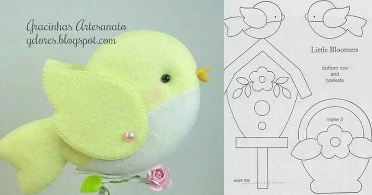 Фетровые птички выкройки