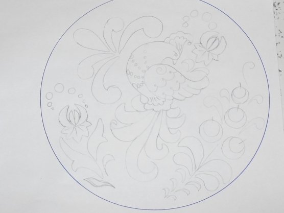 Тарелка Гжель раскраска