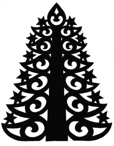 Трафарет елки для выпиливания