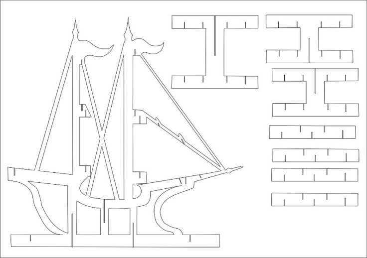 Парусник трафарет для вырезания