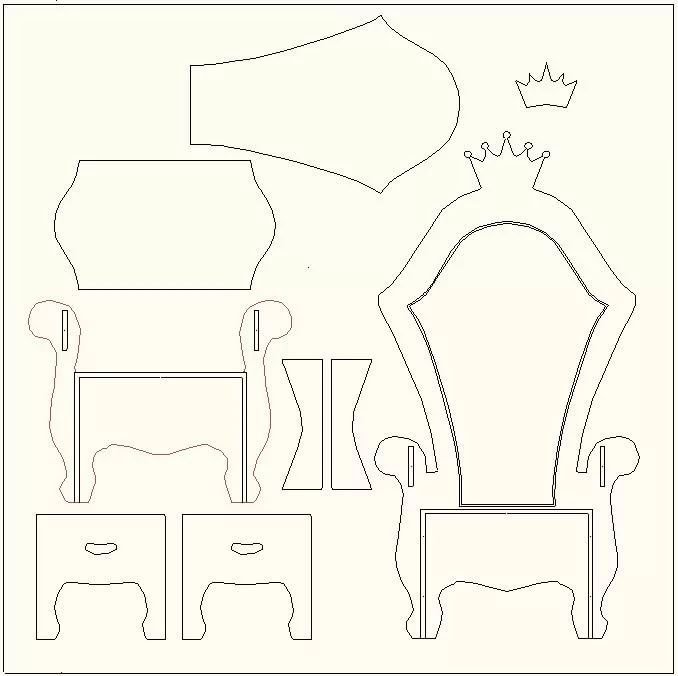 Трафареты для кукольной мебели из картона