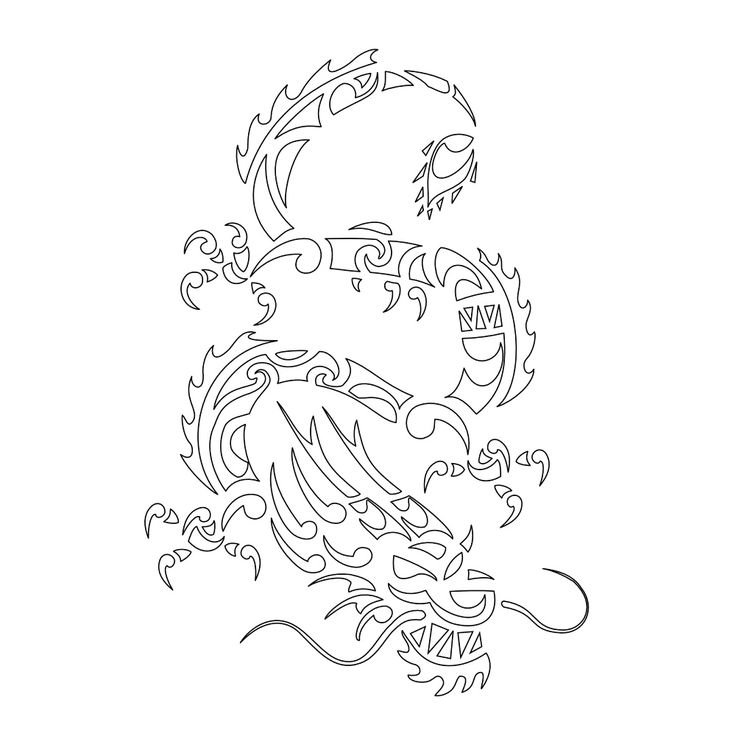 Китайский дракон трафарет