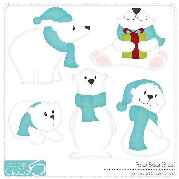 Белый медведь новый год наклейка