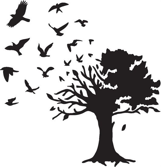 Трафарет дерева на стену