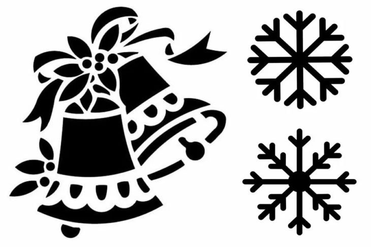 Трафареты на окна новогодние