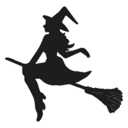 Ведьма на метле силуэт