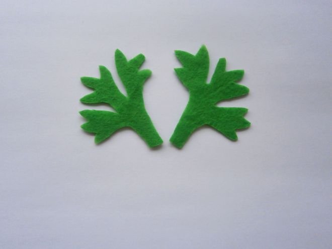 Листья моркови из фетра