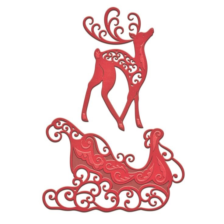 Вырубки сани новый год на окно