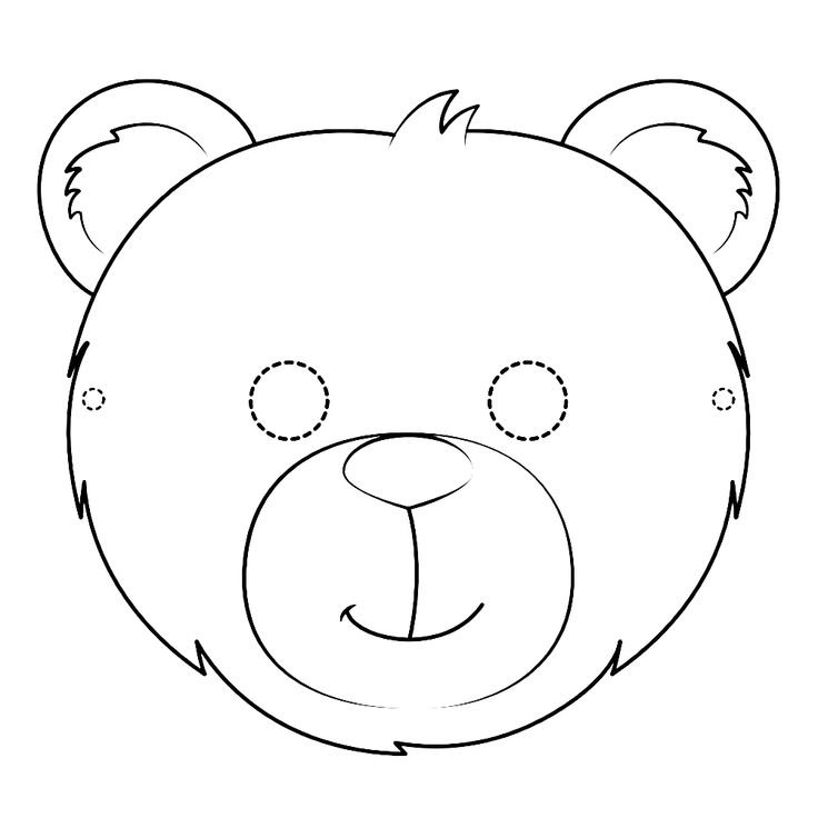 Маска медведя трафарет