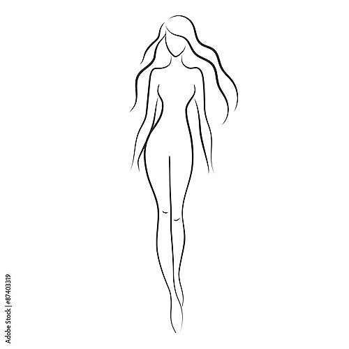 Красивый женский силуэт в линиях