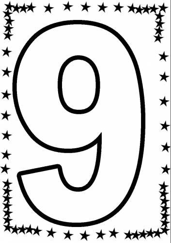 Цифра 9 раскраска для детей