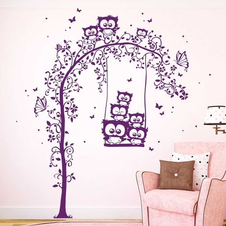 Силуэтная роспись на стене