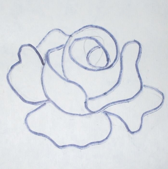 Аппликация роза из ткани