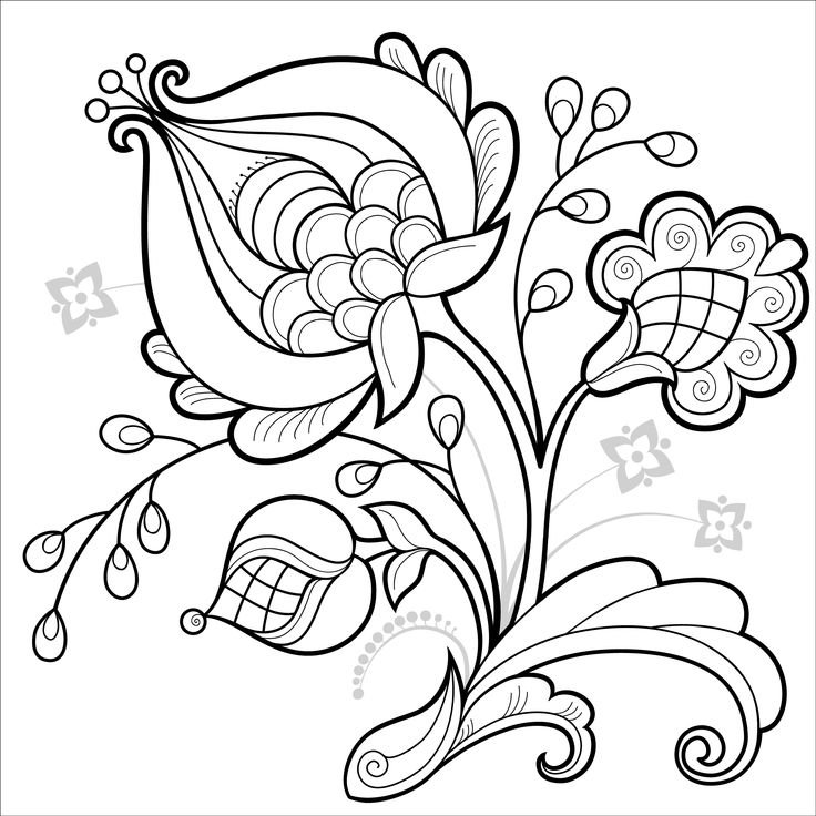 Цветы. Раскраска