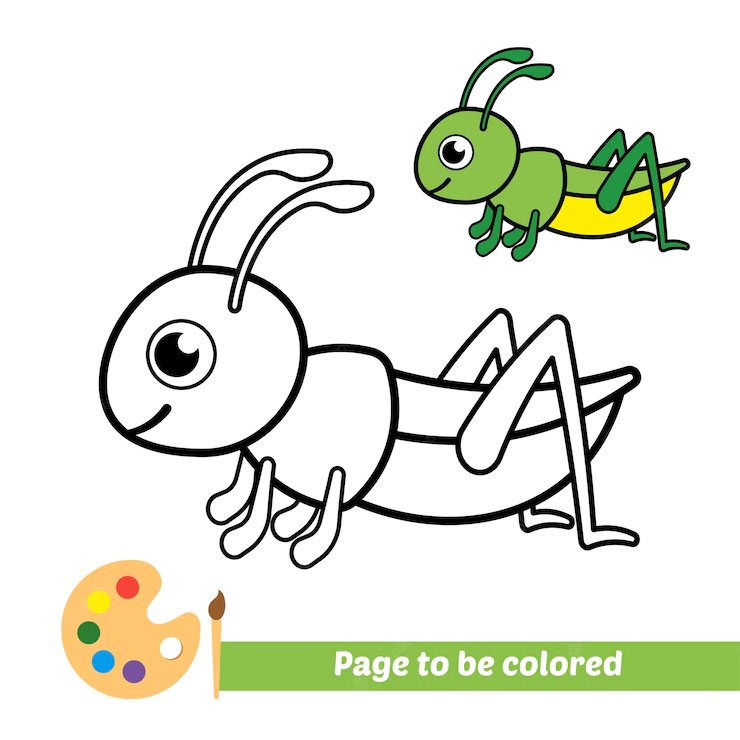 Кузнечик раскраска для детей