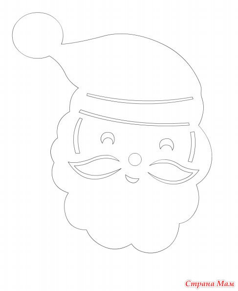 Снеговик трафарет для вырезания на окно