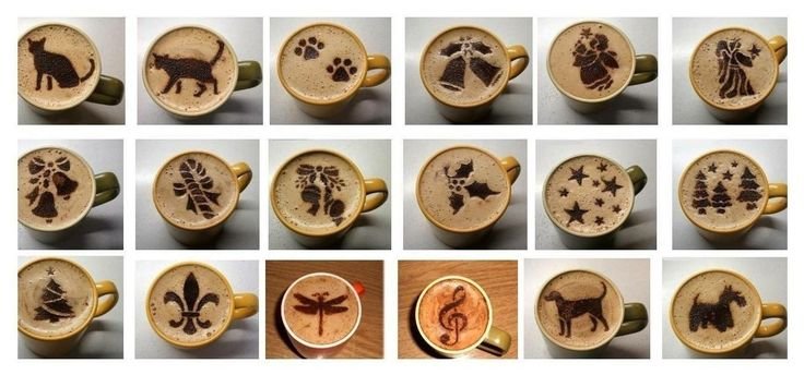 Рисунки на кофейной пенке